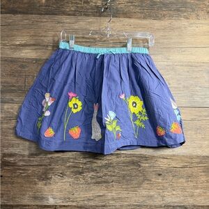 Mini Boden Purple Skirt with Floral and Easter Bunny Design